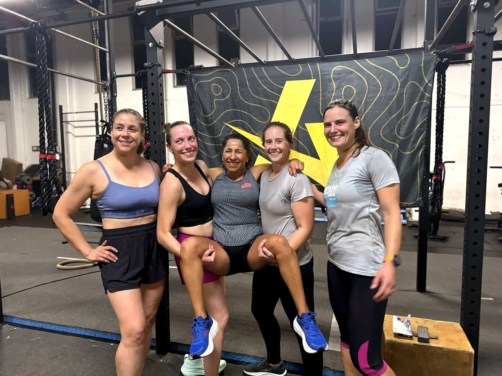 APX Velocity members celebrating together after a class in Menlo Park