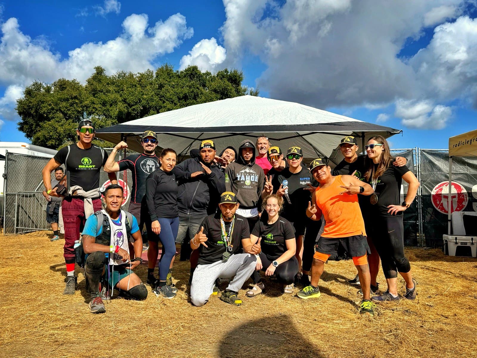 The APX Velocity crew together after a Spartan race